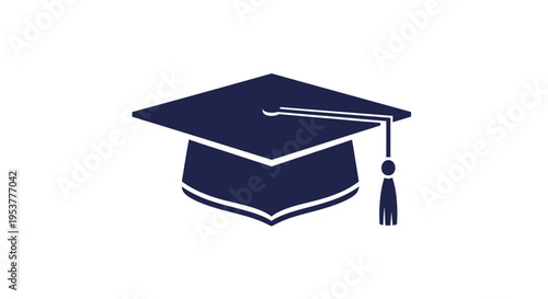 Graduation Cap Illustration on a White Background Symbolizing Education and Academic Achievement