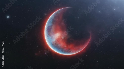 Majestic Crescent Nebula NGC 6888 Spacescape Animation