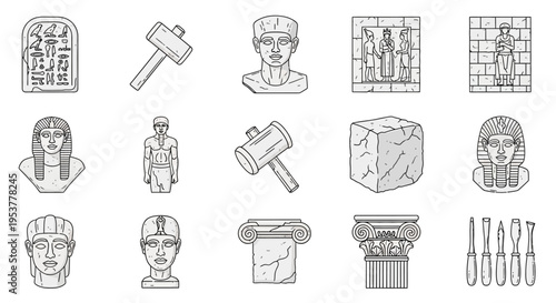 Ancient Greek Architecture Line Drawings.