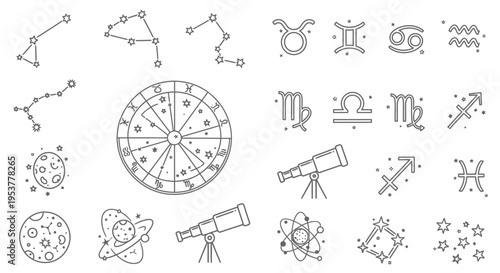 Astrology zodiac signs and symbols.