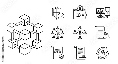 Black and white line art icons.