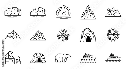 Black and white polar bear icons.