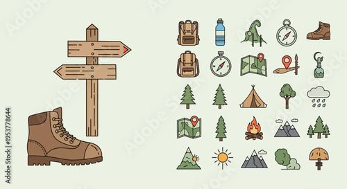 Brown hiking boot close up.