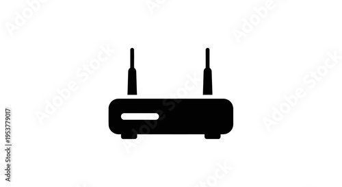 Black router with two antennae.