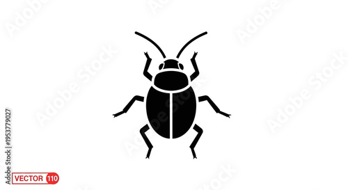 Black silhouette of a beetle insect.