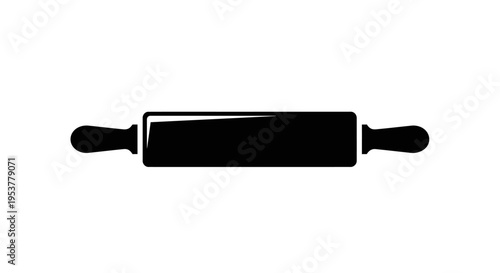 Black silhouette of a rolling pin.