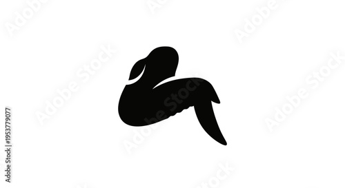 Black silhouette of a swimming woman.
