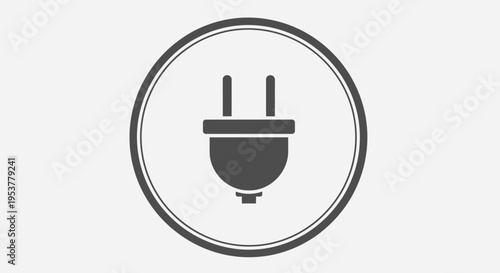 Electric plug icon in circle.