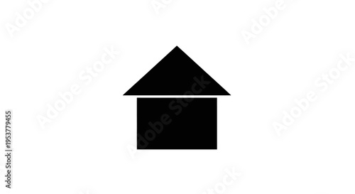 Simple black house roof icon symbol.