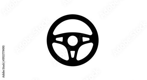 Steering wheel icon on white background.