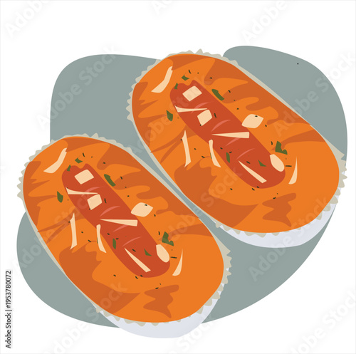 hot  dog buns. Delicious fast food illustration sets of fast food, homemade hot dogs, sandwiches, sausages, bread, 
