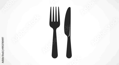 Black fork and knife utensils.