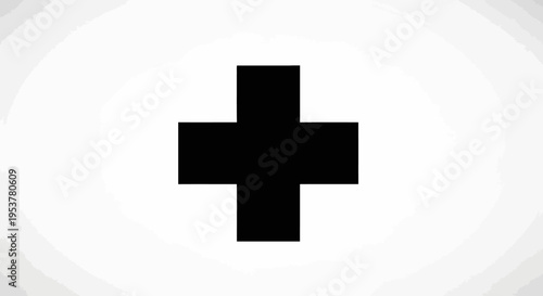 Black plus sign symbol icon.