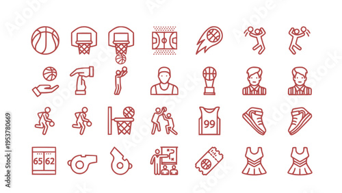 Outline icons representing school, study, teaching, and learning activities.