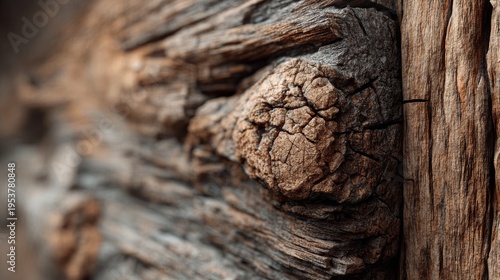 Close-up of weathered wood texture with prominent knot, showcasing natural patterns and rustic detail.