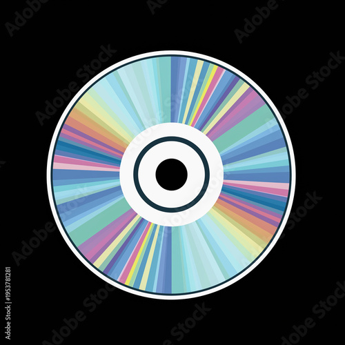 Colorful Geometric Radial Pattern on a Circular Disc with Pastel Hues
