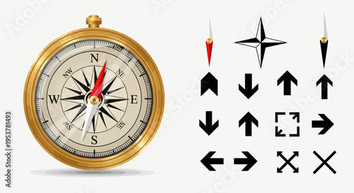 Compass Navigation Tool with Arrows.