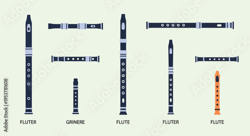Different types of flute instruments.