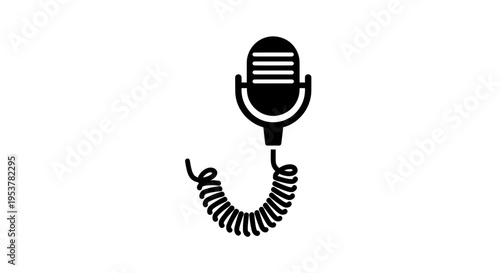 Microphone Old Style Black Illustration Design
