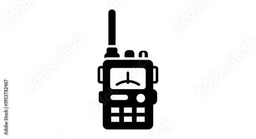 Walkie Talkie Icon Simple Black and White Illustration