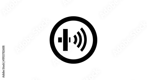 Signal Icon of Communication System in Black Circle