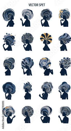 Collection of various hair styles.