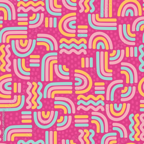 Hand drawn abstract seamless pattern, geometric background, simple style - great for textiles, banners, wallpapers, wrapping - vector design