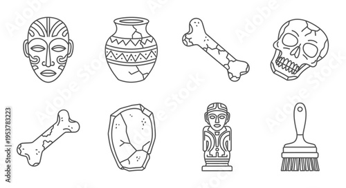 Collection of various ancient icons.
