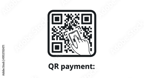 Hand holding phone scanning QR code.