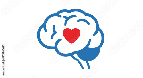Conceptual illustration depicting the fusion of intellect and emotion or mental well-being
