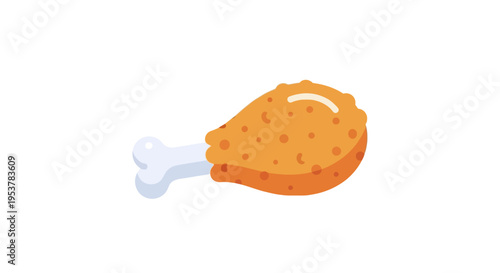 Crispy fried chicken leg in an inviting visual with a clean and minimalistic design