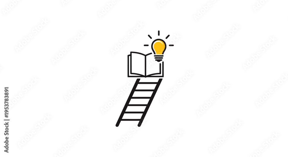 Fototapeta premium Conceptual visual representing knowledge acquisition, illumination, and upward progress without