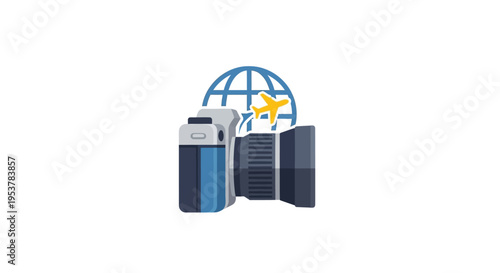 Conceptual illustration depicting travel photography and global exploration through visual