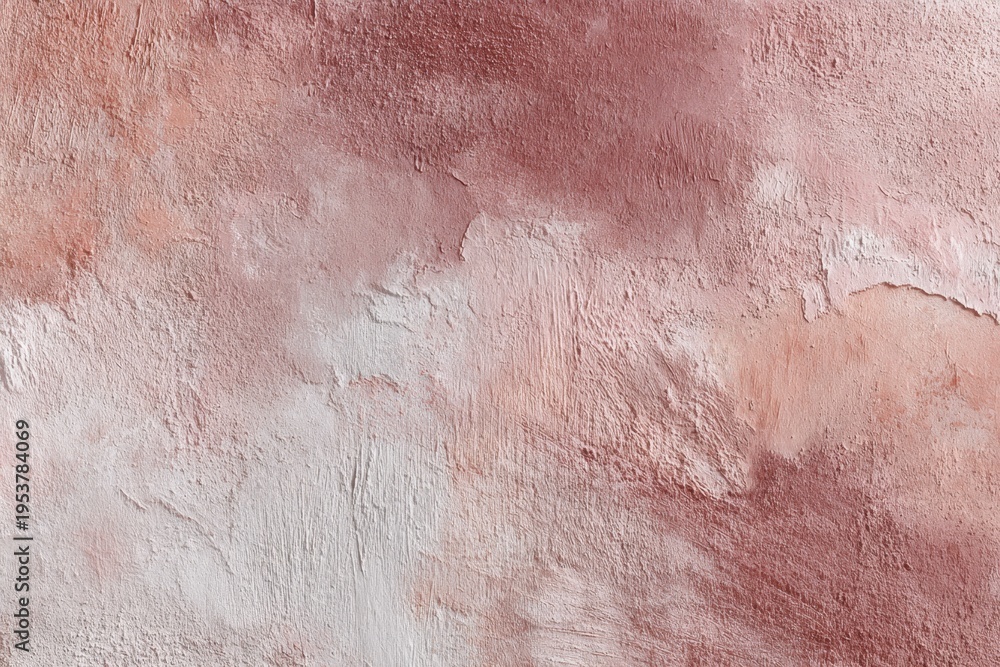 Fototapeta premium Abstract textured wall surface with shades of peach, pink, and white