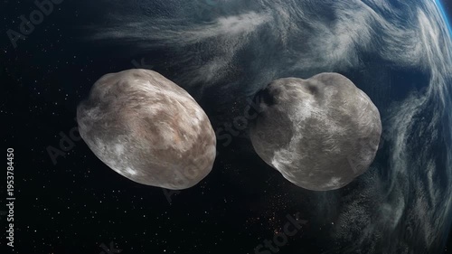 Two Saturn moons, Janus and Epimetheus, in co-orbital motion