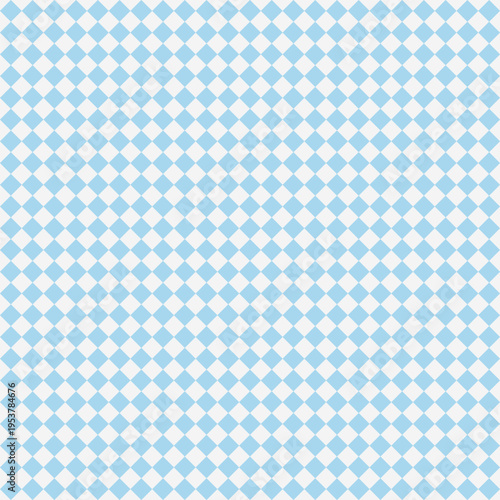 Seamless sky blue and off white geometric diamond grid pattern. Modern tiling background for wallpaper, packaging, textile, branding, and web design.