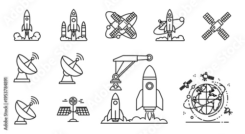 Rocket Ship Launching Into Space.