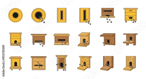 Beehive wooden house insect habitat.