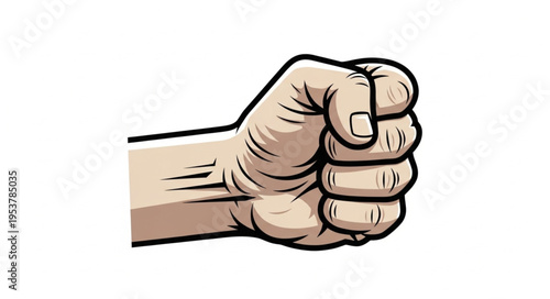 Illustration of a Clenched Fist Symbolizing Strength and Determination.