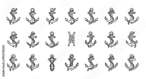 Black and white anchor symbols.