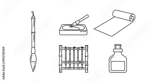 Tableau sur toile Vintage Writing Instruments and Accessories.
