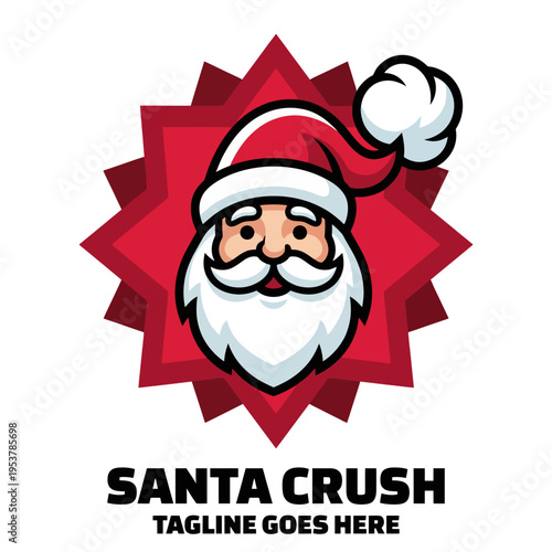 This vibrant illustration of Santa Claus features a jolly face with a fluffy beard and a red hat, embodying the spirit of Christmas and holiday cheer.