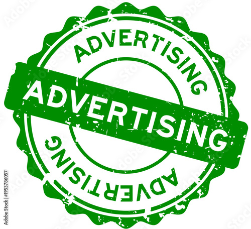Foto Grunge green advertising word round seal stamp on white background
