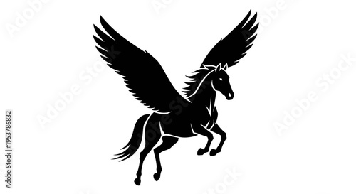 Black silhouette of winged horse 1.