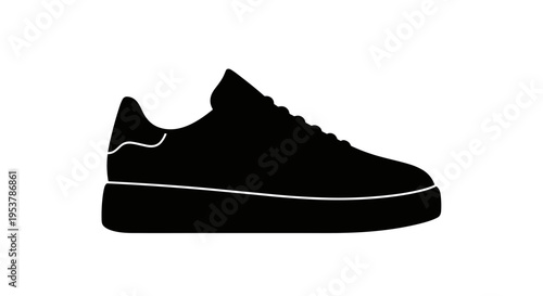 Black Sneaker Side View.