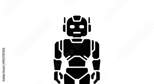 Robot Character Design Icon.