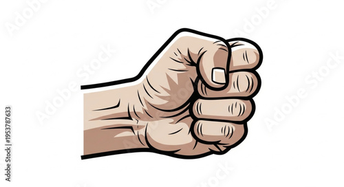 Illustration of a Clenched Fist Symbolizing Strength and Determination.