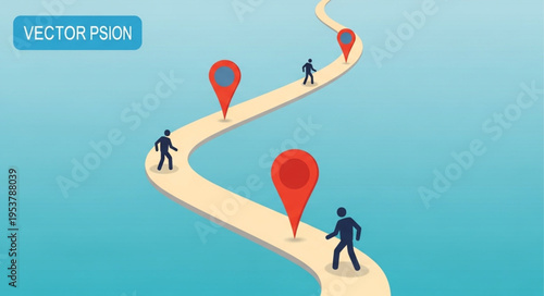 Journey to Success - Navigating the Path with Markers and Figures.