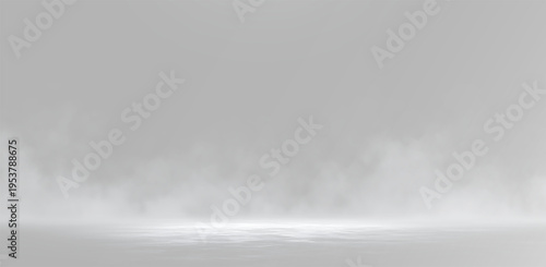 Bild auf Leinwand Dense ground fog and mist creeping on floor for atmospheric design on transparen