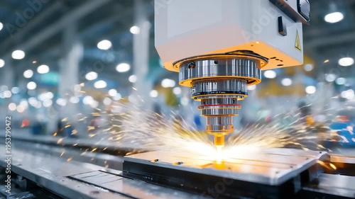 55Close-up of precision robotic tooling operating in a white factory setting, sharp edges, pristine materials, soft ambient light, futuristic industrial engineering, laboratory-like